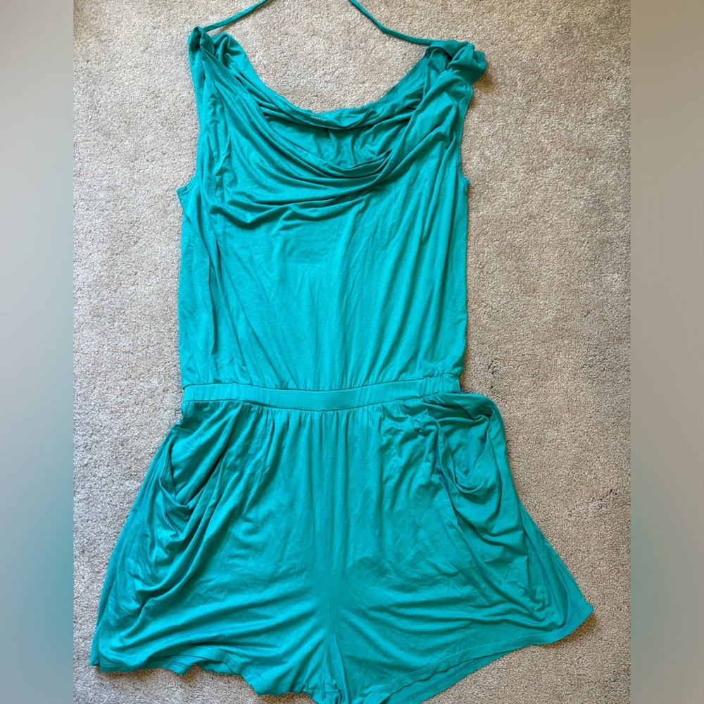 Three Dots Turquoise Romper
